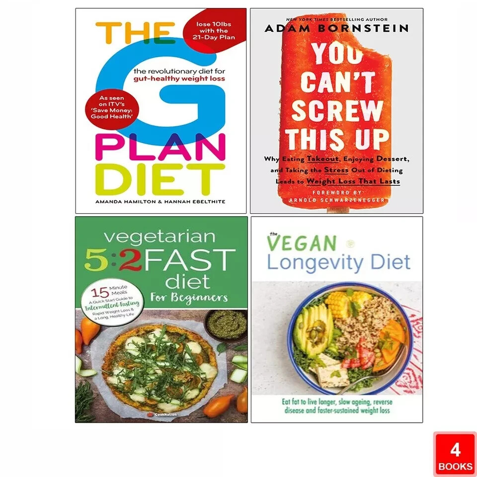You Can’t Screw This Up,G Plan Diet,Vegan Longevity,Vegetarian 5:2 Fast 4 Books