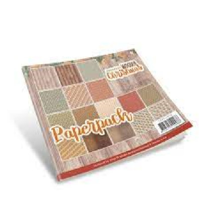 FIND IT MEDIA   6  X 6 PAPER COLLECTION - WOODEN CHRISTMAS  - 2  PKGS