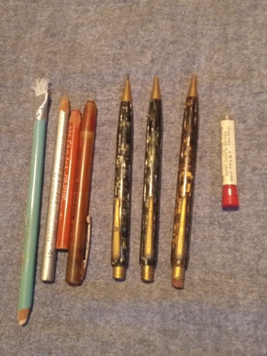 Vintage Eberhard Faber Mechanical Pencil Celluloid Marble Striped & Erasers Lot - Photo 2/15