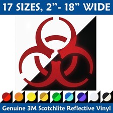Biohazard Symbol Reflective Decal Biohazard Helmet Sticker 1332r-sizes Biohazard Symbol Reflective Decal Biohazard Helmet Sticker 1332r-sizes
