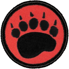 Retro Bear Claw Patrol Patch - 2" Round Embroidered Patch (028R)