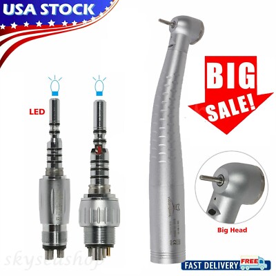 Dental Fiber Optic LED Handpiece High Speed Torque / LED Coupler 4H/6H fit KAV