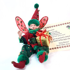 Vintage Ornament Bramble Icespider Fabric Christmas Fairy Elf Stands 11 inches