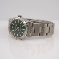 Rolex Oyster Perpetual 31mm 1ct Diamonds Green Dial Steel Automatic Watch 2