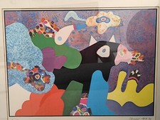 Otmar Alt, signiert.abstrakte Landschaft mit Kuh