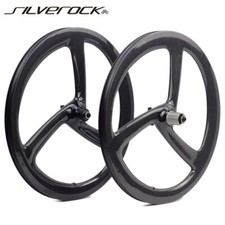 Ruote Bici Pieghevole 3 Raggi Carbonio Trispoke 20" 451 Freno a Disco Tre Raggi 16"