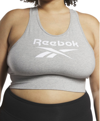 Reebok Racerback Low Impact Sports Bra Grey Heather Plus Size 1X