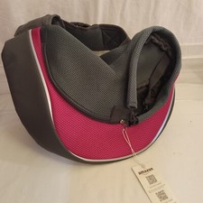 YUDODO Small Pet Dog Sling Carrier Breathable Mesh Travel Safe Sling Bag Pink