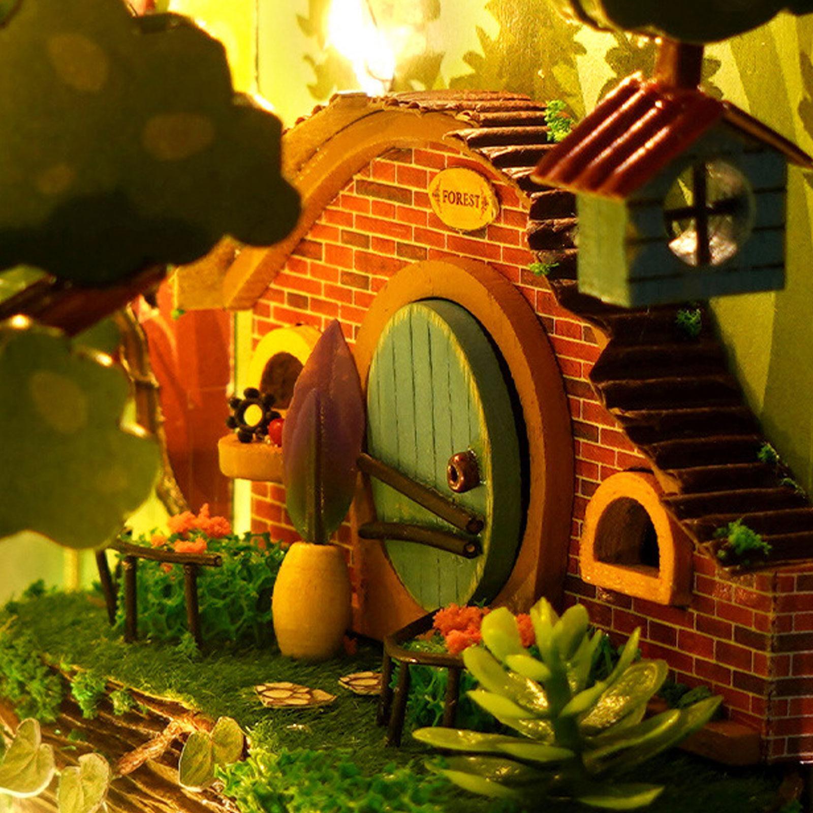 DIY Wooden Book Nook Shelf Insert Kit Miniature Fairy Town Bookshelf