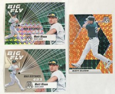 Matt Olson 2021 Mosaic Reactive Orange Prizm #30 And Big Fly Base And Green BF11