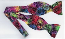Fireworks Bow tie, Colorful Bursts, Fun Patriotic Celebration, Self-tie Bow tie