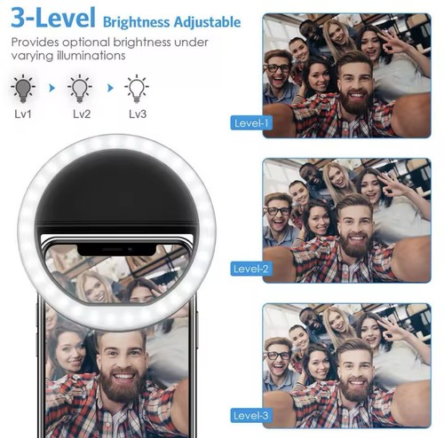 LED Selfie Phone Ring Light Lamp - Rechargeable - 第 2/8 張圖片