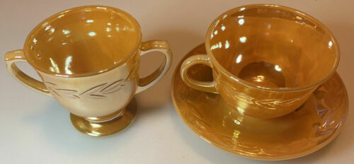 Vintage Fire King Jadite St Denis (1700 Line) Cup with label. RARE 