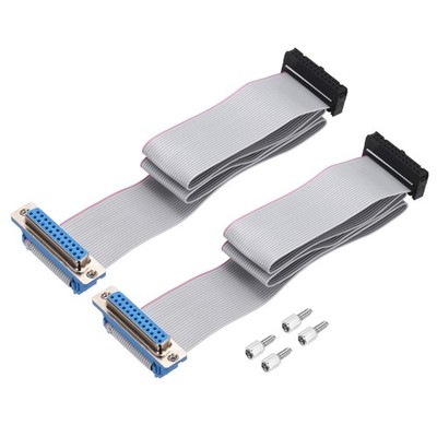 2 Stück 26Pin Flachbandkabel Grau DB25 Female To FC-26P 2.54mm Raster