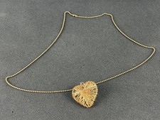 Modeschmuck Umwickeltes Gold Farbig Draht Herz Halskette 71 cm. Zustand siehe Fo