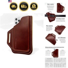Leather Phone Pouch Cell Phone Holster Universal Belt Case for Men Women Large