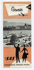 SAS City Portrait Brochure GENEVA Switzerland Scandinavian Airlines System 1964