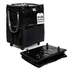 Rolling Tote Bag on Wheels   Heavy Duty 76 lbs Foldable Shopping Cart, Collap...