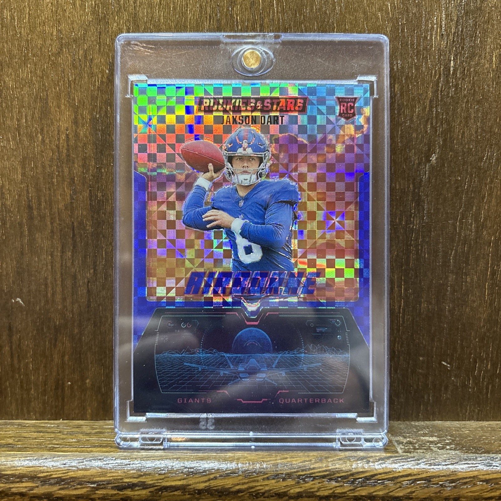 Jaxson Dart Rookies And Stars Color Match Blue Plaid Prizm 2025 Rookie Airborne