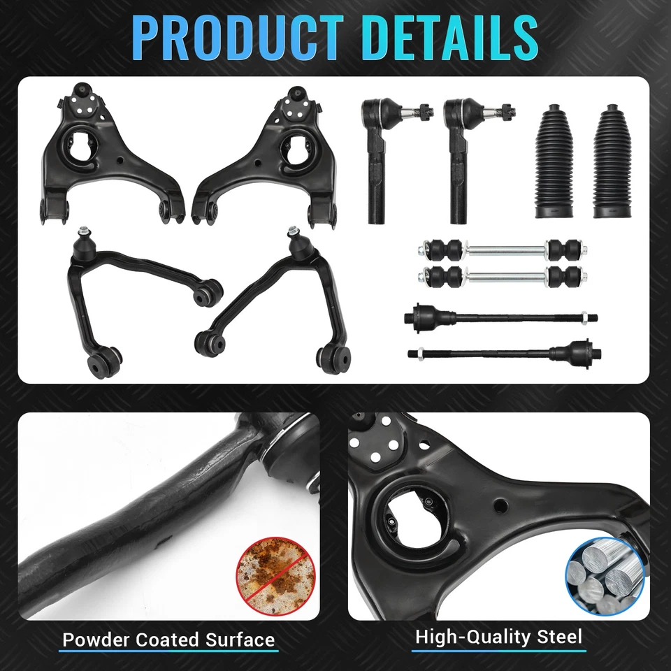 Front Upper Lower Control Arms Kit W/ Ball Joint For 1999-2006 GMC Sierra 1500 - Image 2 of 4