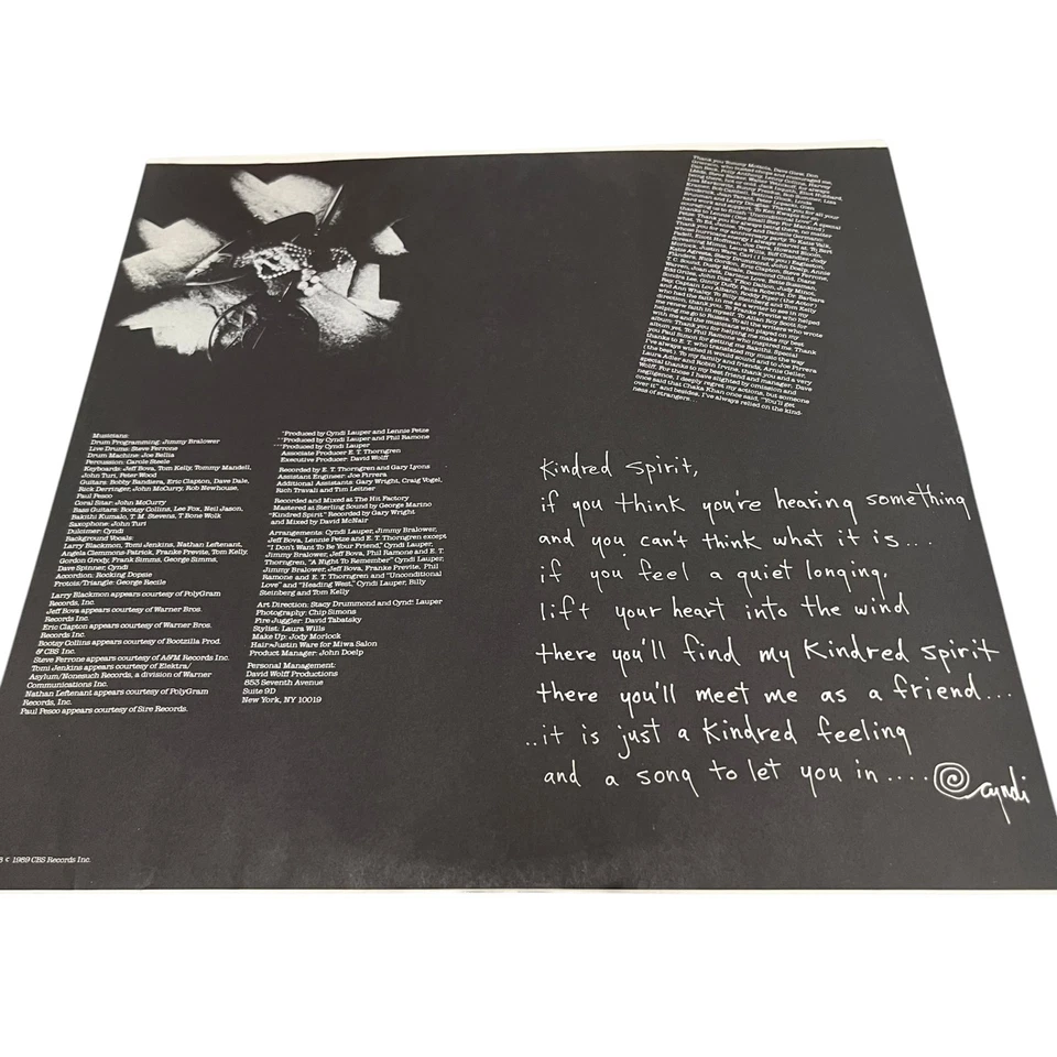 CYNDI LAUPER - A NIGHT TO REMEMBER - 1989 MEXICAN LP ALBUM + INNER SLEEVE - Image 4 of 4