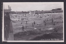 Vintage postcard Romania Constanta Mamaia beach bathers Black Sea resort 1930s