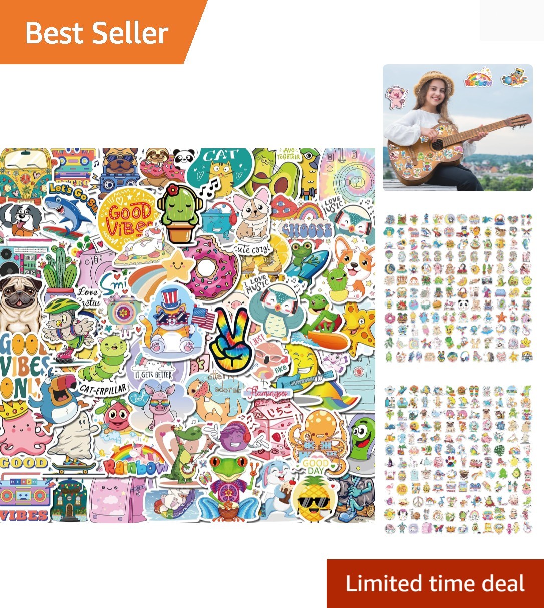 300 PCS Cute Stickers for Kids &ndash; Waterproof Vinyl Stickers