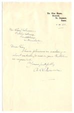 A.A. Thomson Signed Letter 1932 / Autographed English Writer on Cricket