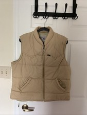 Vintage Lee Storm Rider Ladies Sz Large Tan Puffer Vest Made In USA Good Cond