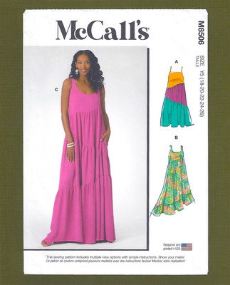 Easy Summer Dress Sewing Pattern~Loose Fit Comfort! (Sizes 18-26) McCalls 8506
