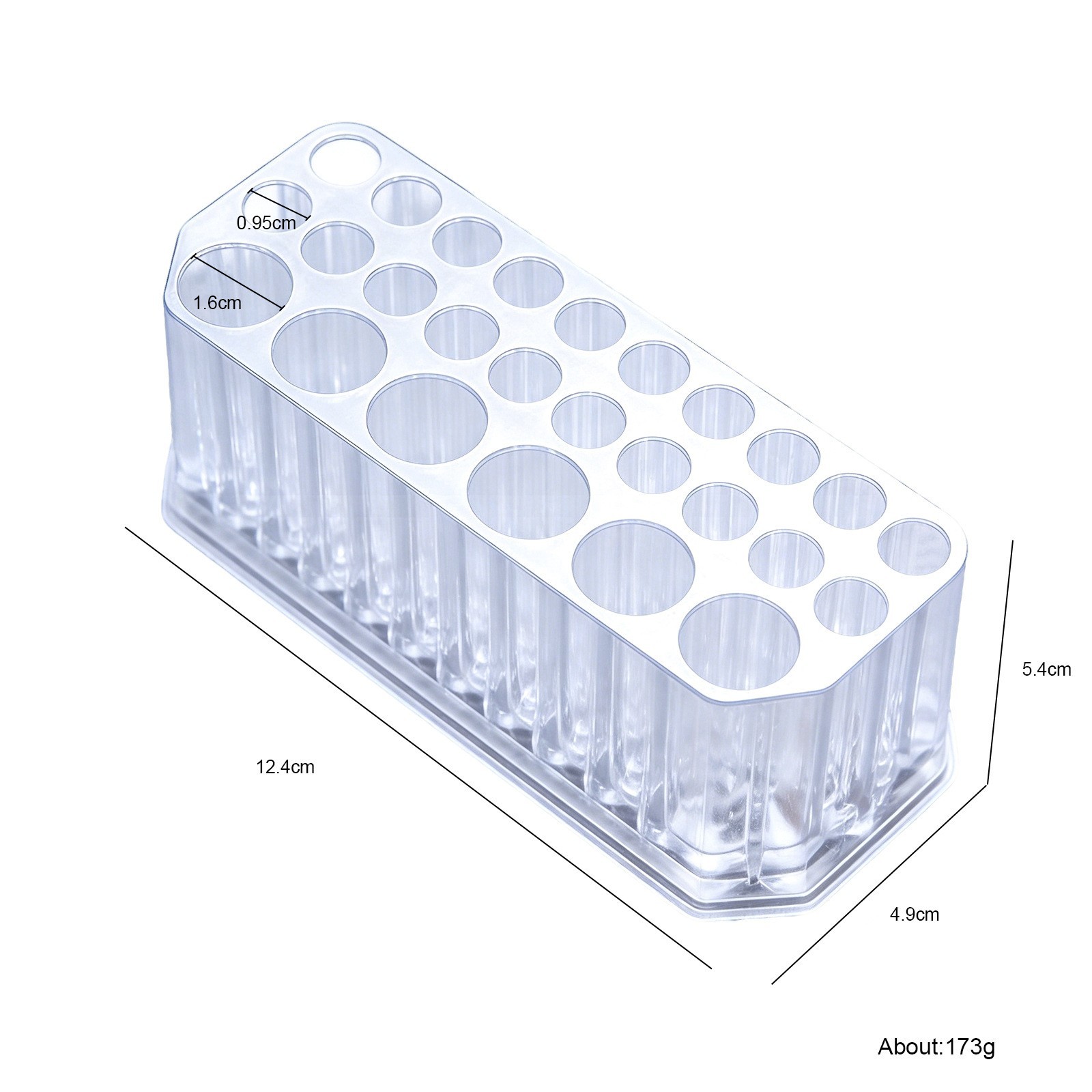 26Holes Transparent Nail Brush Storage Box Display Stand for Makeup Tools Holder