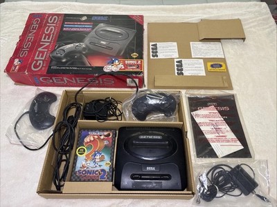 Sega Genesis Model 2 Console COMPLETE in Box Sonic 2 Bundle Manuals & Reg Cards