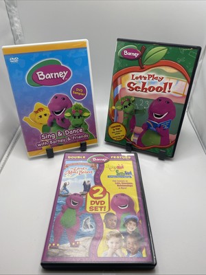 Barney DVD Lot of 3 - Sing And Dance, Let s Play School, Double Feature