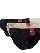 NEW Maidenform 3 Pairs Pure Comfort Bikini Panties 2XL/9 Multi-Color DMECBK