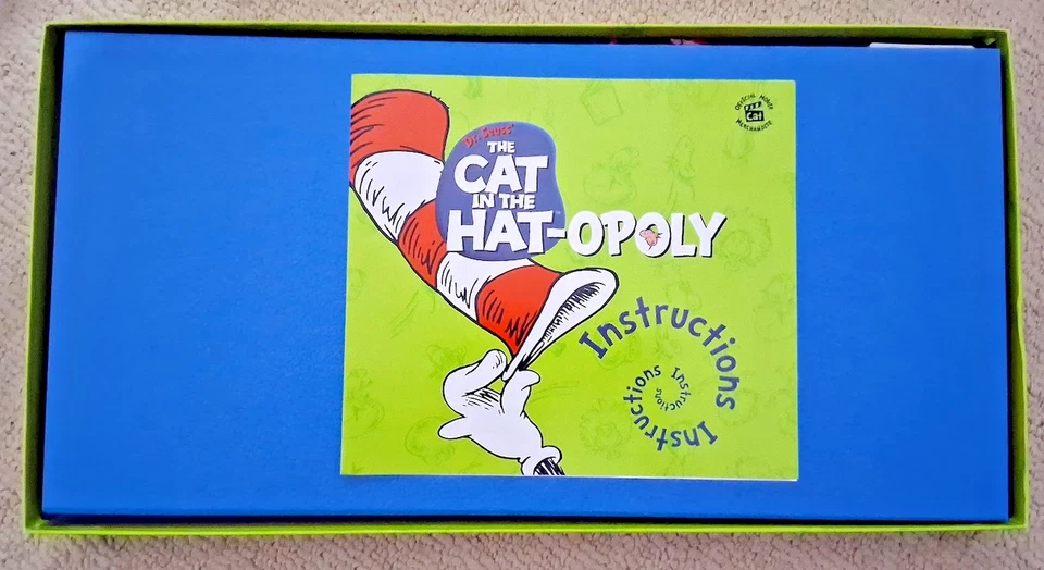 完整 Dr. Seuss' The Cat in The Hat-Opoly 大富翁棋盘游戏 - 从未使用过 — 第 2/4 张图片