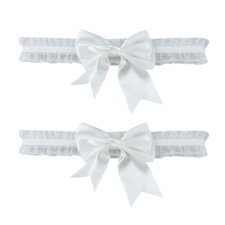 Wedding Bride Garter Lace Bowknot Leg Belt 2 PCS Prom Party Accessory