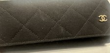 Case Chanel Sunglasses Or Billfold Black Soft Quilted Italy CC