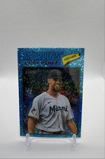 2026 Topps Heritage - Eury Perez #18 Chrome Light Blue Sparkle Refractor