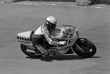 Kenny Roberts leans right on his Yamaha YZR500 Swedish 500cc Motor- Old Photo