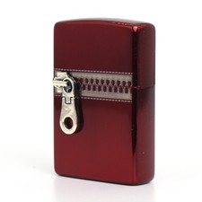 Briquet Zippo Classic JP Custom Base/Zipper Design Emblème Attaché Rouge Neuf