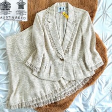 Cleaned Austin Reed Skirt Set Up Silk Blend Ivory L