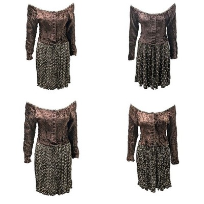 Schulterfreies Damenkleid Samt U-Ausschnitt Faux Retro Vintage Knopfleiste