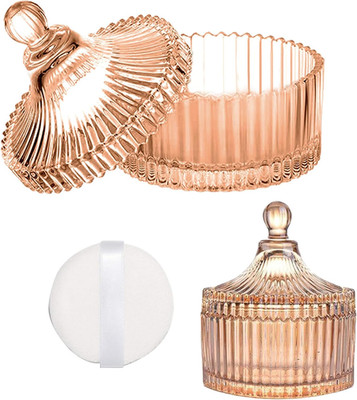 Body Powder Puff and Container, Soft Powder Puff(Champagne)
