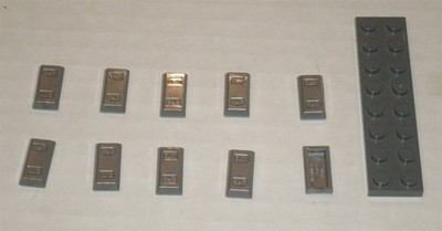 LEGO NEW Flat Silver Ingot (10x) 6208446 Brick 99563
