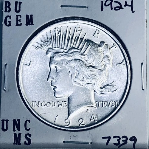 1924 P BU GEM PEACE SILVER DOLLAR UNC MS+++ U.S. MINT RARE COIN 7339