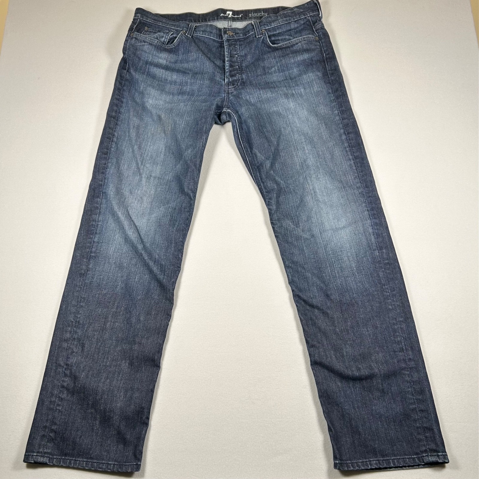 7 For All Mankind Slouchy Jeans Women’s Size 38 Blue Denim Button Fly