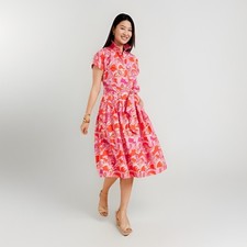 Talbots The Sutton ShirtDress Charming Floral Size 14 Missing Belt Pockets