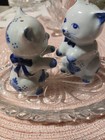 Cambridge Crystal Tray W/Porcelain Cat Salt & Pepper Shakers — photo 3
