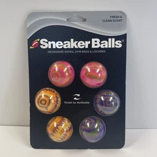 Set of 6 Sneaker Ball Shoes Deodorizers Twist Activate Fresh Clean Scent Tie-Dye