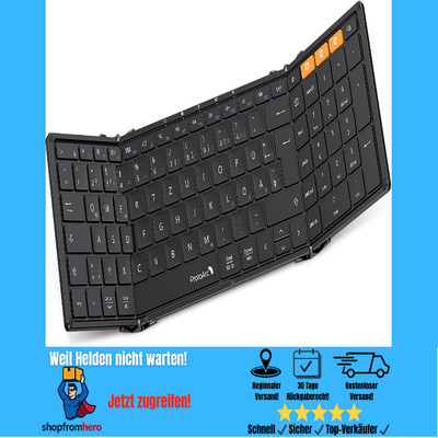 Faltbare Tastatur Bluetooth Nummernblock QWERTZ Funktastatur kabellos faltbar